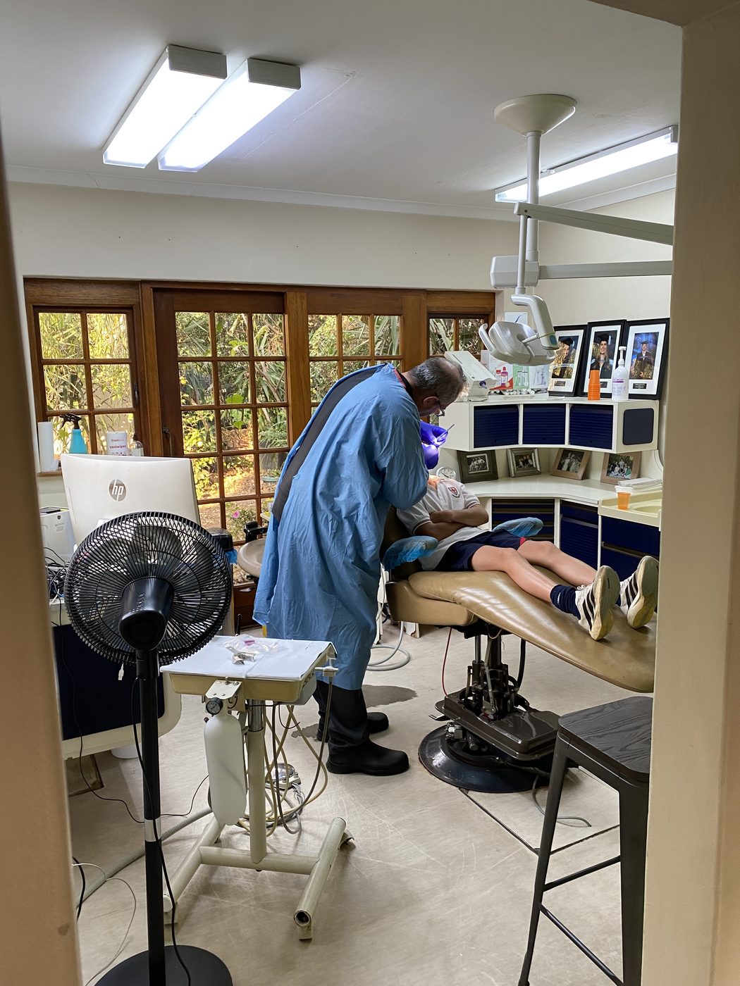 Dr MacKenzie taking a dental impression in the practice